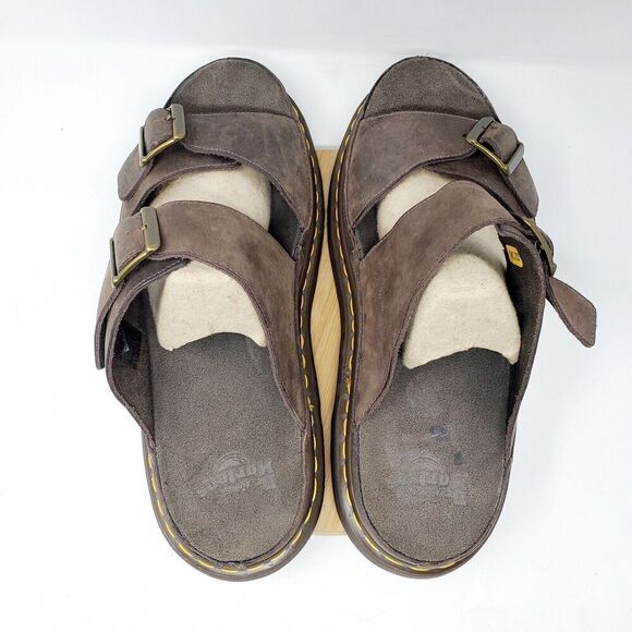 Dr Doc Martens Sandals Mens 14 Platform 2 Strap Buckle Brown Shoes Casual Y2K - Picture 7 of 10